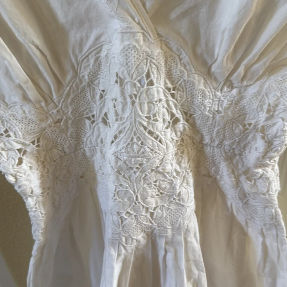 Rare vintage heavily manually embroidered bridal dress size 12 - Picture 2 of 15